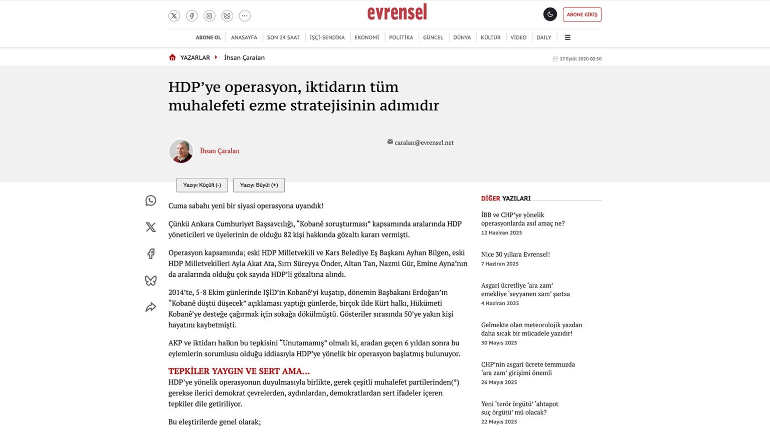 HDP’ye operasyon, iktidarın tüm muhalefeti ezme stratejisinin adımıdır