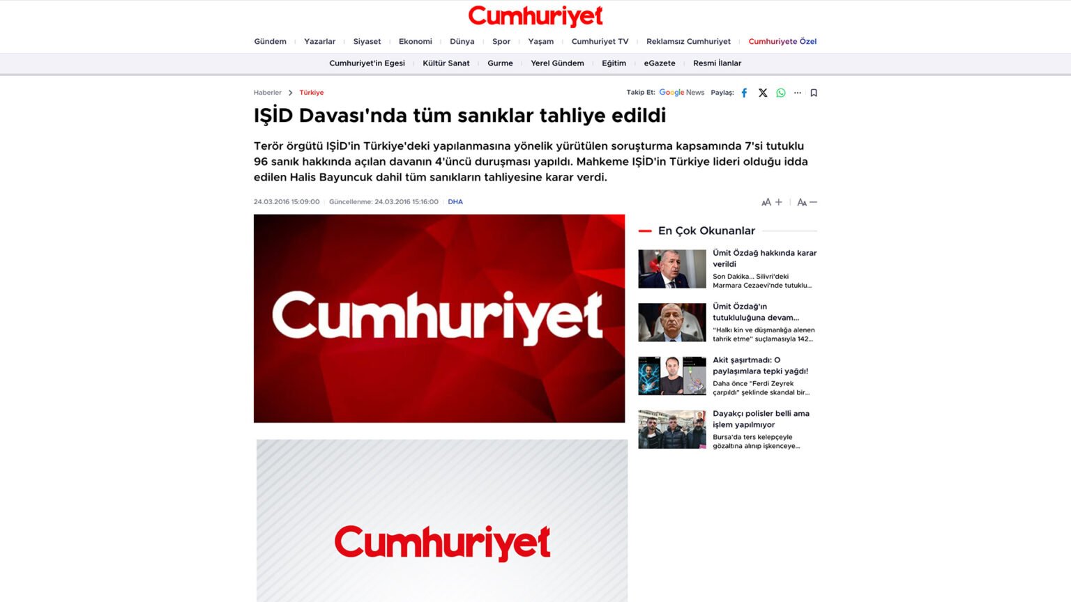 IŞİD Davası’nda tüm sanıklar tahliye edildi