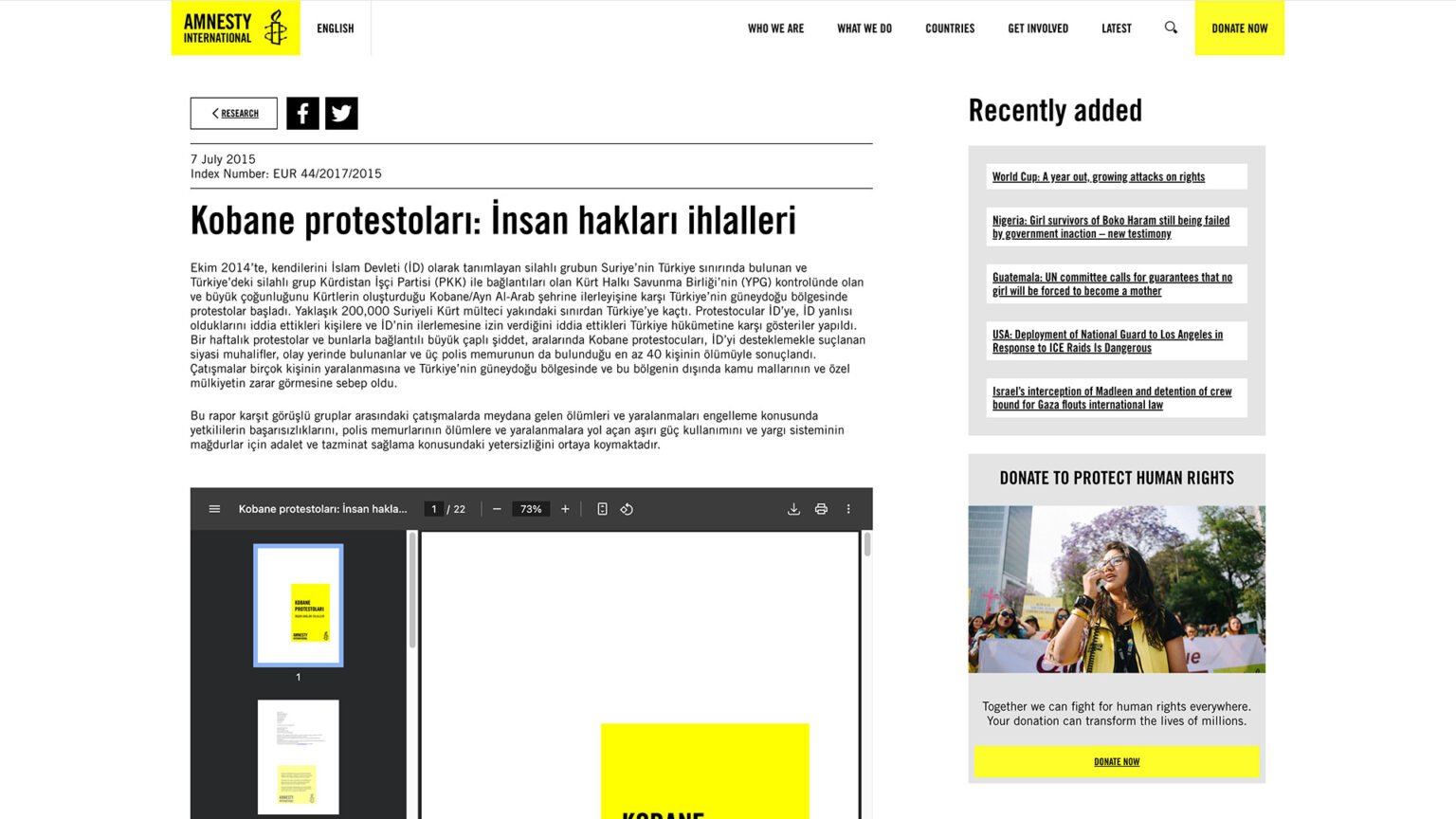 Kobane protestoları: İnsan hakları ihlalleri