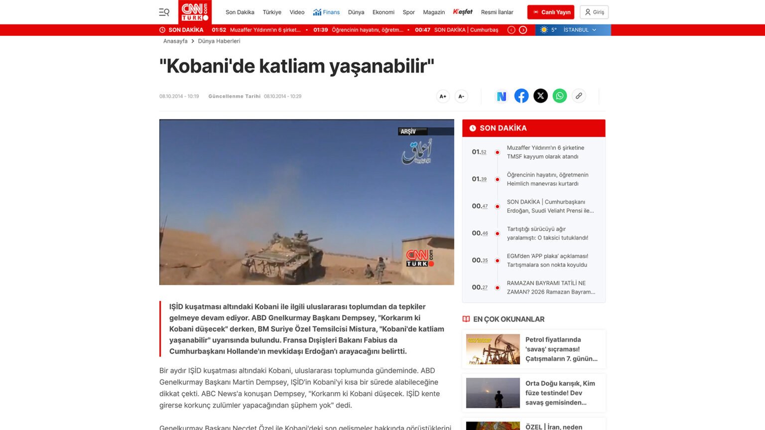 “Kobani’de katliam yaşanabilir”