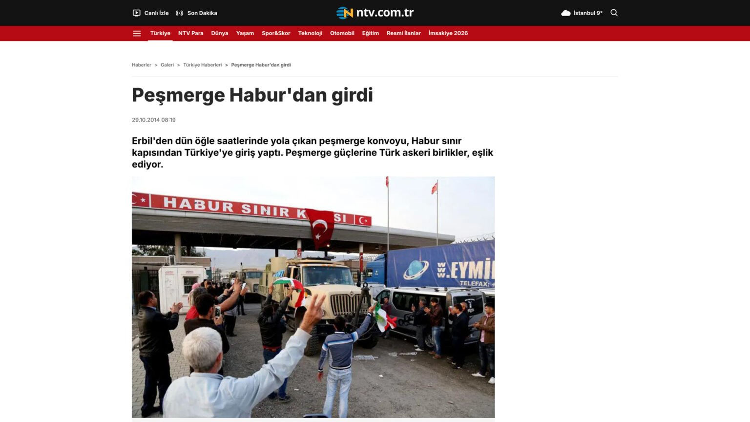 Peşmerge Habur’dan girdi