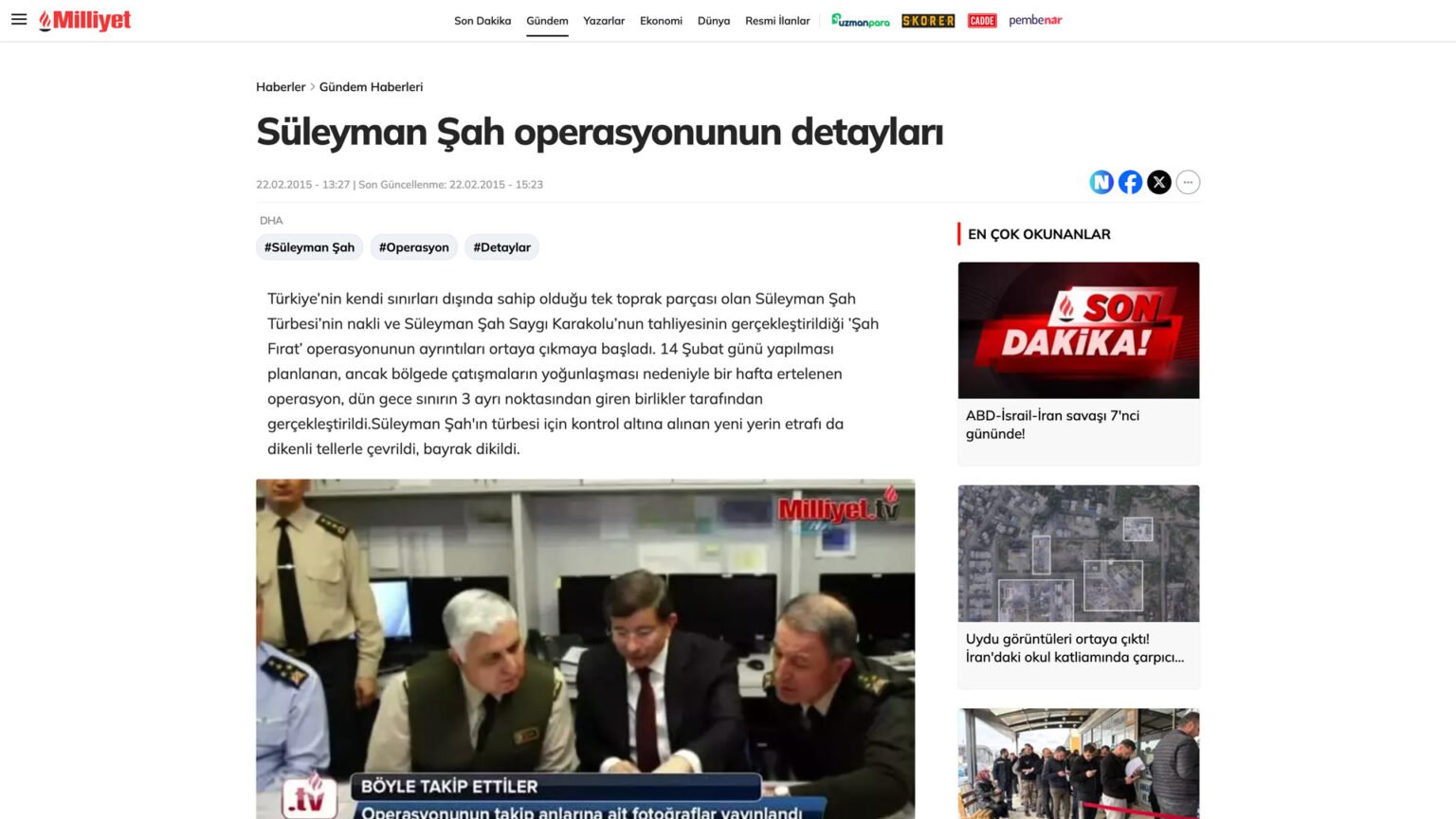 Süleyman Şah operasyonunun detayları