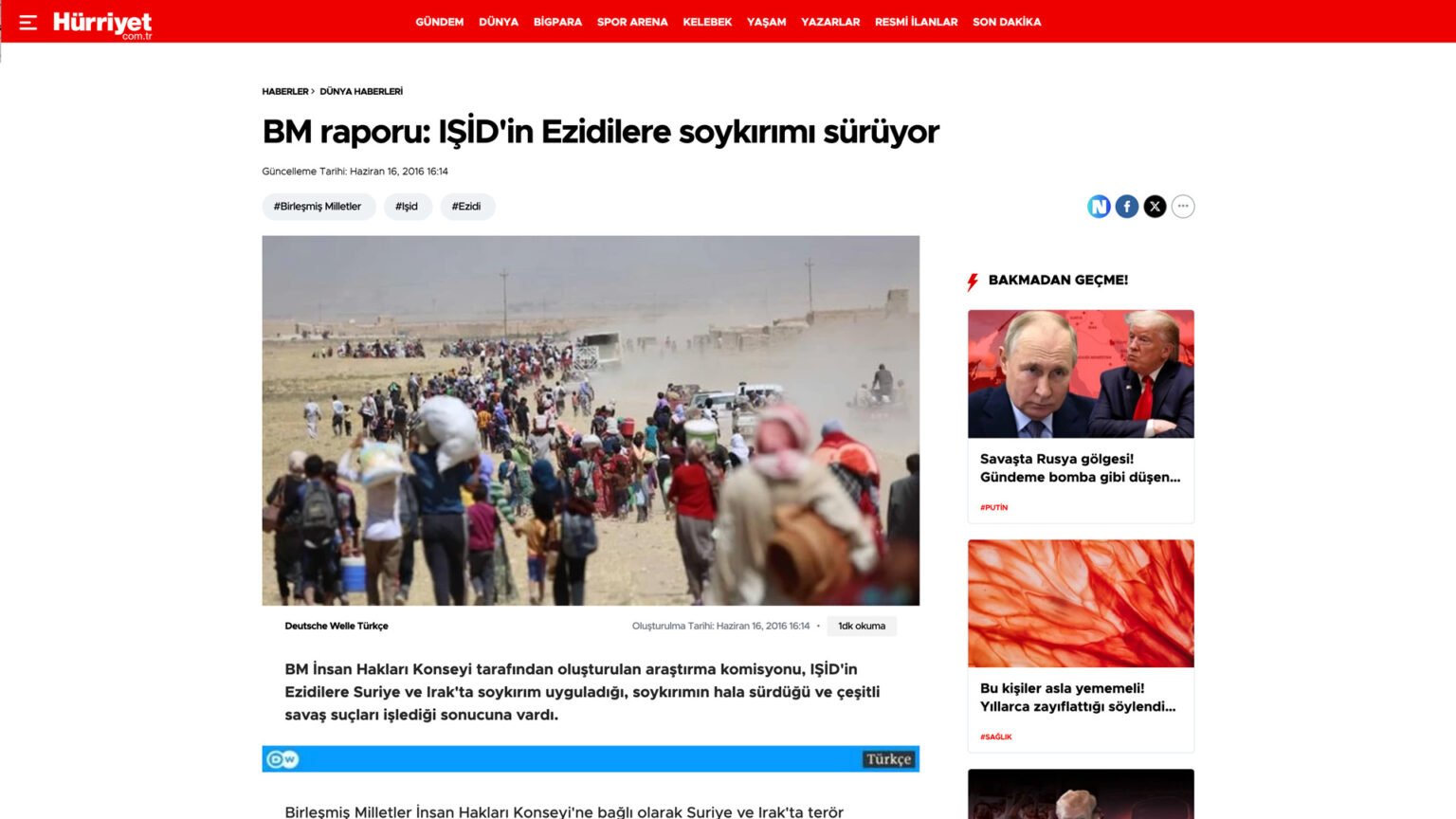 BM raporu: IŞİD’in Ezidilere soykırımı sürüyor