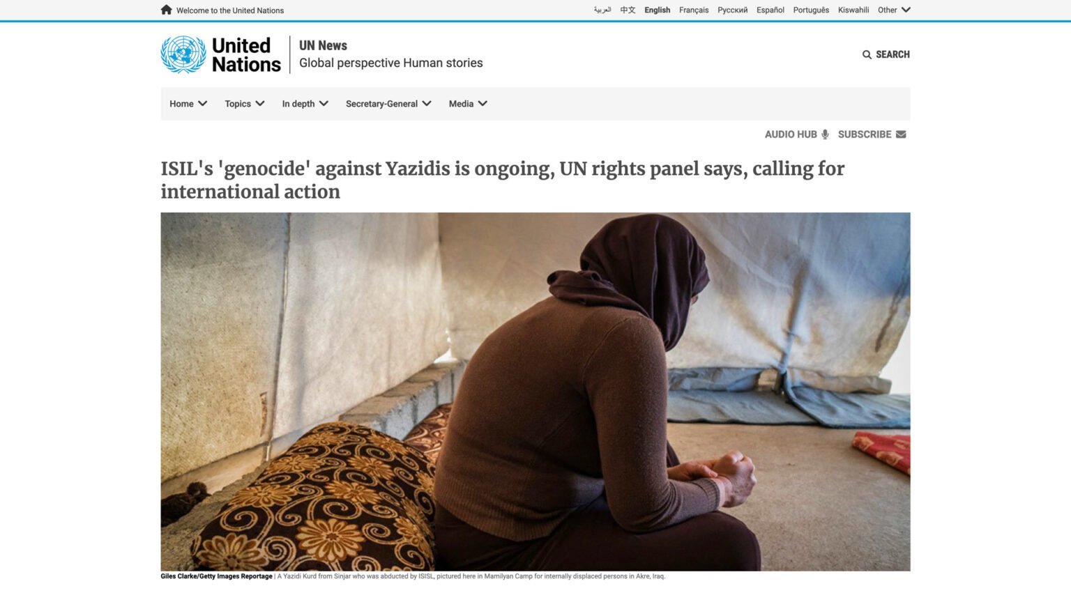 ISIL’s ‘genocide’ against Yazidis is ongoing, UN rights panel says, calling for international action
