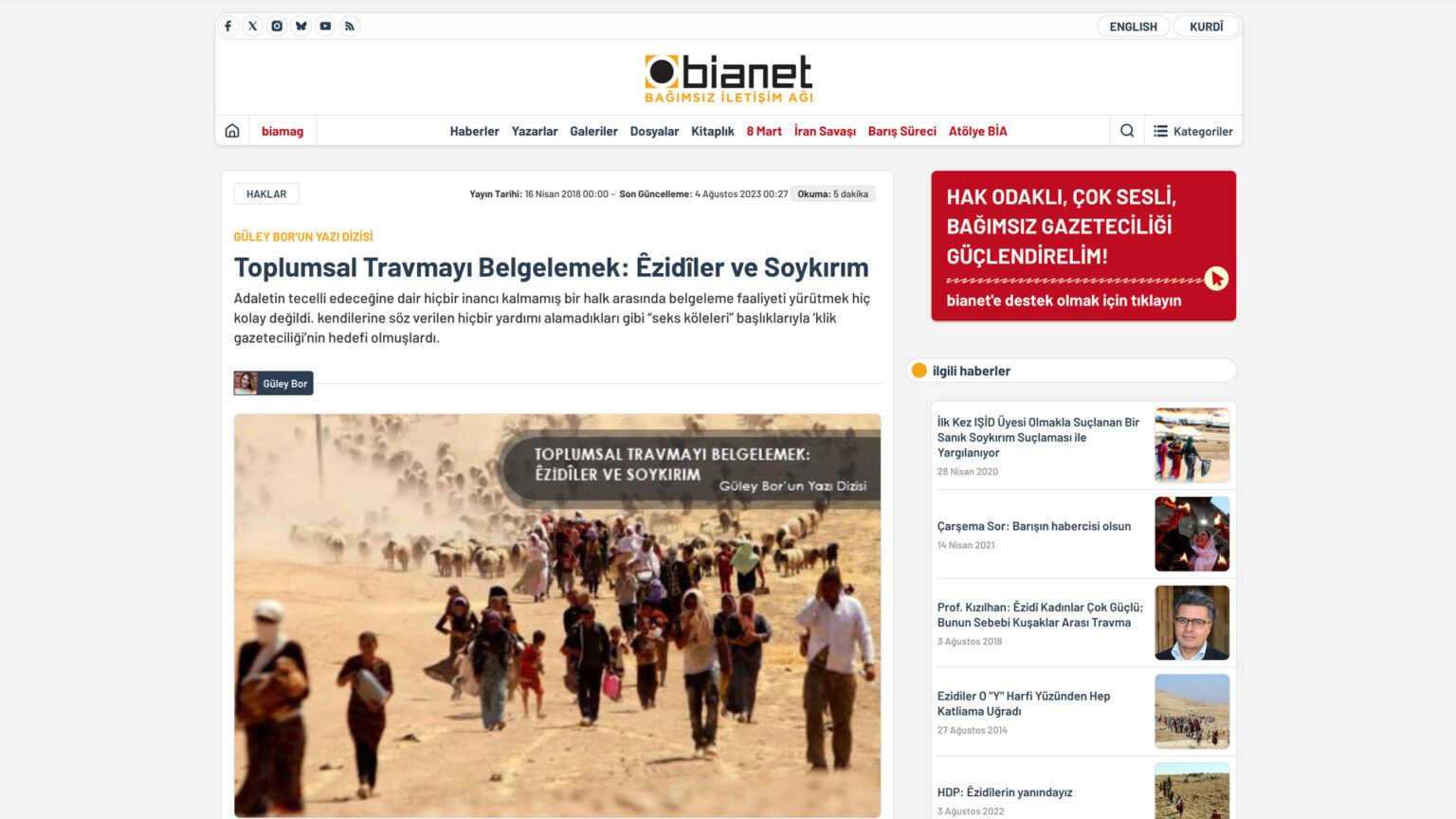 Toplumsal Travmayı Belgelemek: Êzidîler ve Soykırım