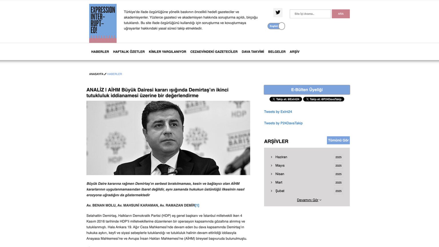 ANALİZ | AİHM Büyük Dairesi kararı ışığında Demirtaş’ın ikinci tutukluluk iddianamesi üzerine bir değerlendirme
