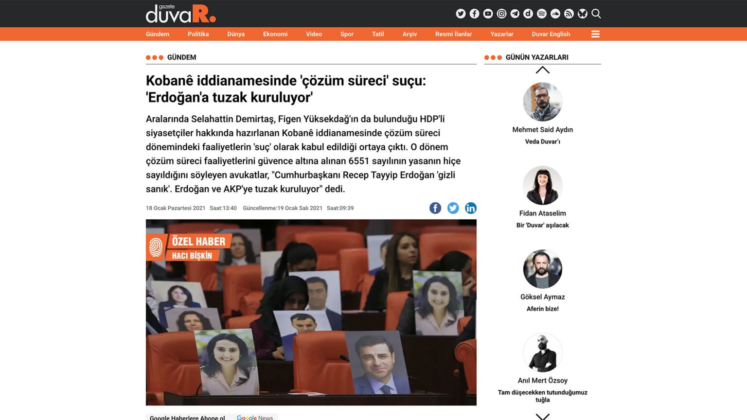 Kobanê iddianamesinde ‘çözüm süreci’ suçu: ‘Erdoğan’a tuzak kuruluyor’