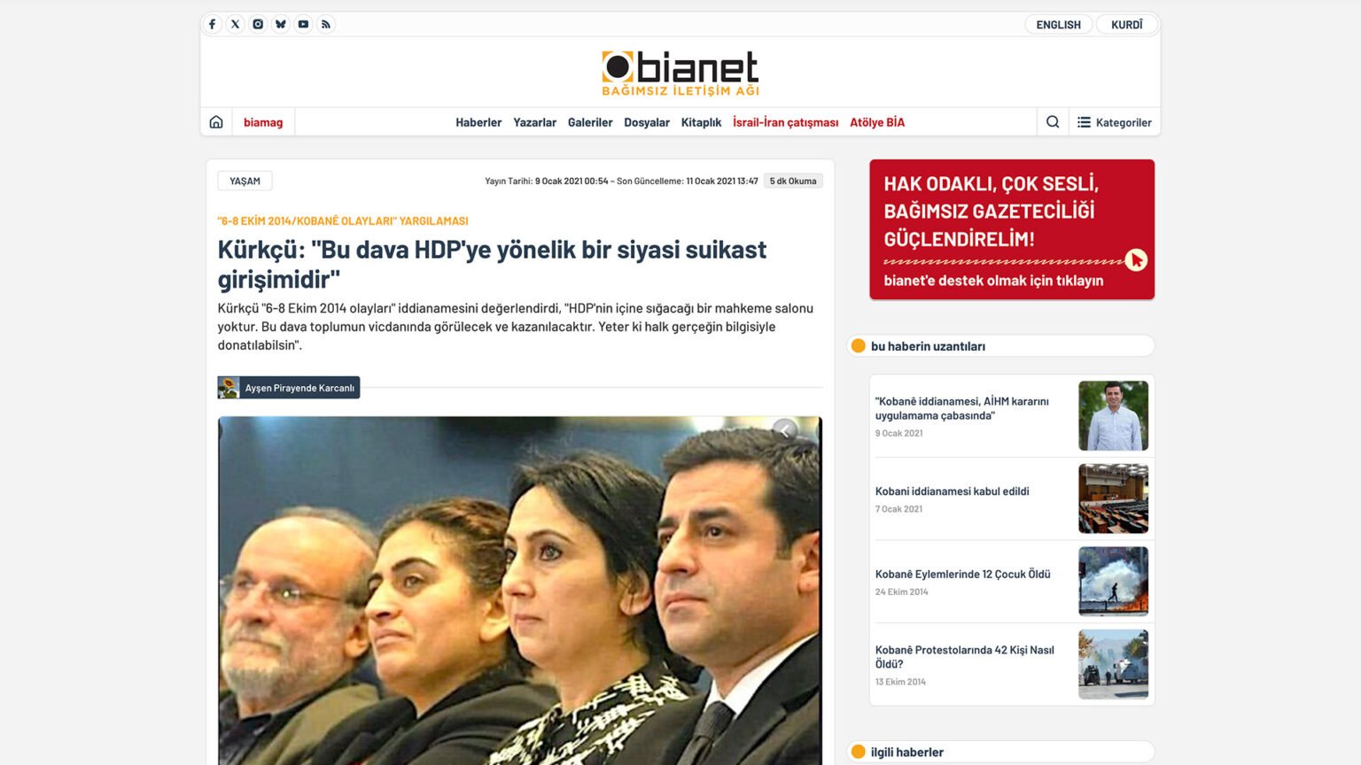 Kürkçü: “Bu dava HDP’ye yönelik bir siyasi suikast girişimidir”