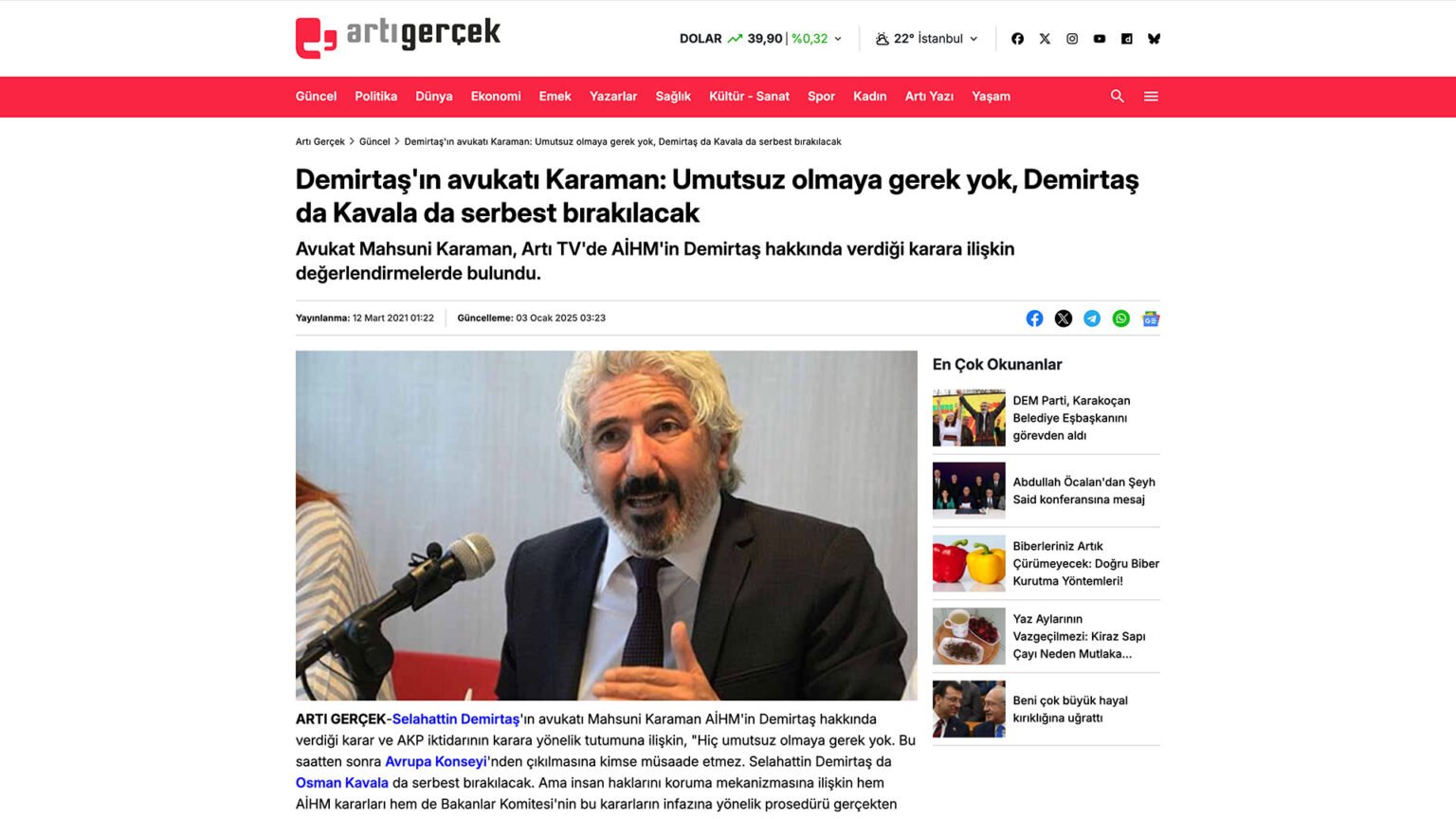 Demirtaş’ın avukatı Karaman: Umutsuz olmaya gerek yok, Demirtaş da Kavala da serbest bırakılacak