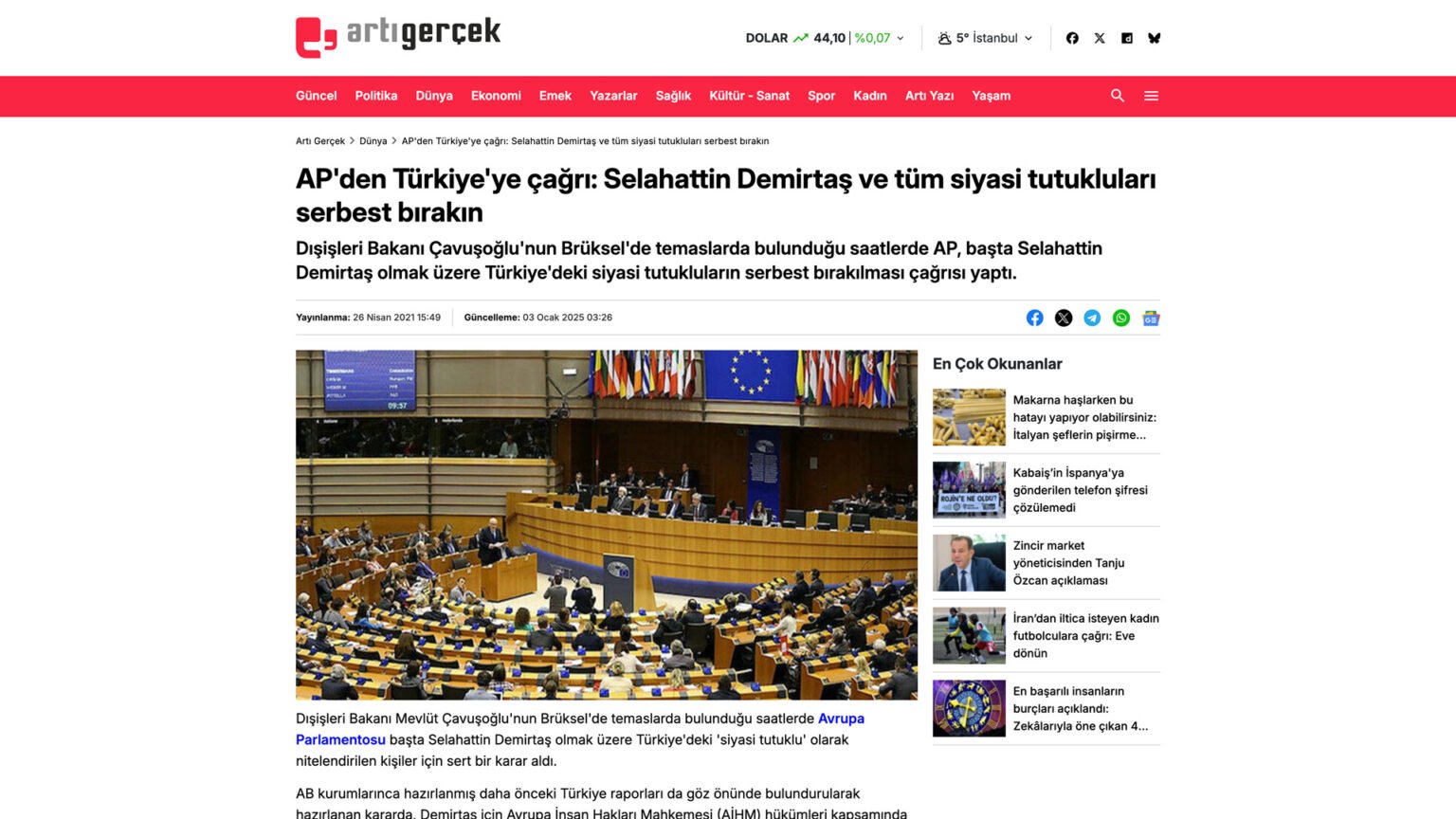 AP’den Türkiye’ye çağrı: Selahattin Demirtaş ve tüm siyasi tutukluları serbest bırakın