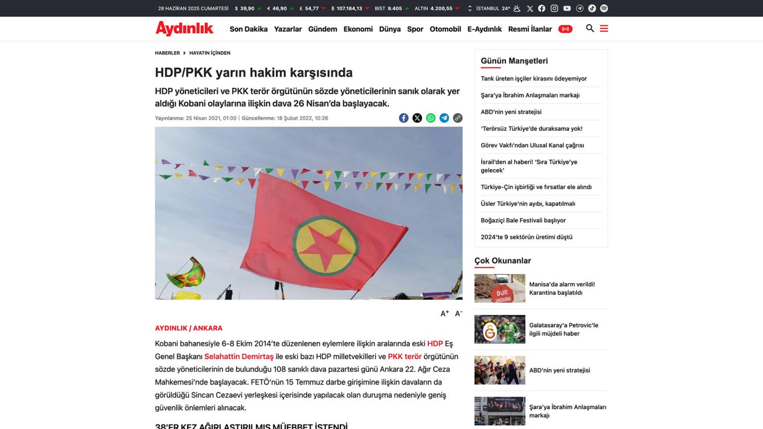 HDP/PKK yarın hakim karşısında HDP/PKK yarın hakim karşısında