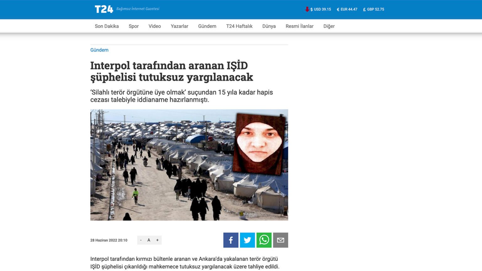 Interpol tarafından aranan IŞİD şüphelisi tutuksuz yargılanacak