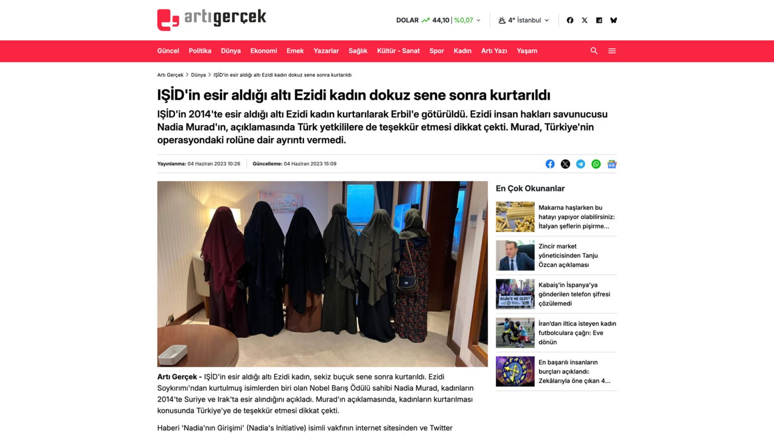 IŞİD’in esir aldığı altı Ezidi kadın dokuz sene sonra kurtarıldı